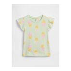 GAP Kız Bebek Açık Yeşil BabyGap Uçuşan Kol T-Shirt