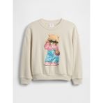 Gap Kız Bebek Bej Logo Fransız Havlu Kumaş Sweatshirt - 3 Yaş