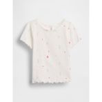 Gap Kız Bebek Beyaz Dondurma Işlemeli Fitilli T-Shirt - 4 Yaş