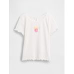 Gap Kız Bebek Beyaz Embroidered Logo T-Shirt - 4 Yaş