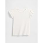 Gap Kız Bebek Beyaz Flutter Sleeve T-Shirt - 18 - 24 Ay