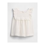 GAP Kız Bebek Beyaz Keten Karışımı Ruffle Bluz