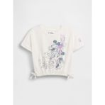 Gap Kız Bebek Beyaz Organik Pamuk Bow Grafik Baskılı T-Shirt - 12 - 18 Ay