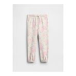 GAP Kız Bebek Beyaz Relaxed Logo Fransız Havlu Kumaş Pull-On Jogger Eşofman Altı