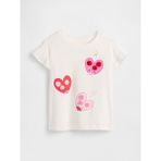Gap Kız Bebek Beyaz Ruffle 3D Grafik Baskılı T-Shirt - 18 - 24 Ay