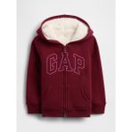 Gap Kız Bebek Bordo Gap Logo Sherpa Astarlı Sweatshirt - 6 - 12 Ay