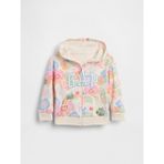 Gap Kız Bebek Çok Renkli Relaxed Logo Fransız Havlu Kumaş Fermuarlı Sweatshirt - 4 Yaş