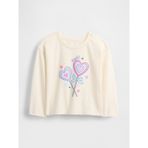 Gap Kız Bebek Kırık Beyaz Mix & Match Relaxed Grafik T-Shirt - 4 Yaş