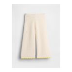 GAP Kız Bebek Krem Crochet Triko Wide-Leg Eşofman Altı
