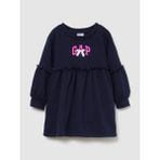 Gap Kız Bebek Lacivert Bow Logo Sweatshirt Elbise - 3 Yaş