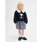 Gap Kız Bebek Lacivert Ruffle Yaka Sweatshirt Elbise - 18 - 24 Ay