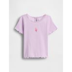 Gap Kız Bebek Lila Dondurma Işlemeli Fitilli T-Shirt - 2 Yaş