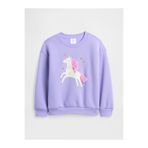 GAP Kız Bebek Lila Grafik Baskılı Sweatshirt
