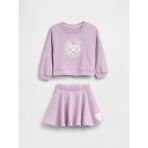 Gap Kız Bebek Lila Vintagesoft Terry Kumaş Etek Takım Normal Kalıp Lastikli Bel ile Günlük Kullanım - 3 Yaş