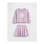 GAP Kız Bebek Lila VintageSoft Terry Logo Etek Takım