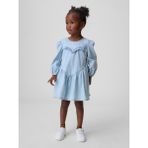 Gap Kız Bebek Mavi Denim Ruffle Heart Elbise - 18 - 24 Ay