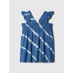 Gap Kız Bebek Mavi Desenli Büzgülü T-Shirt - 4 Yaş