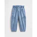 Gap Kız Bebek Mavi Paperbag Horseshoe Jean Pantolon - 3 Yaş