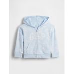 Gap Kız Bebek Mavi Relaxed Logo Fransız Havlu Kumaş Fermuarlı Sweatshirt - 2 Yaş