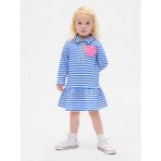 Gap Kız Bebek Mavi Yarım Fermuarlı Pullover Sweatshirt Elbise - 12 - 18 Ay