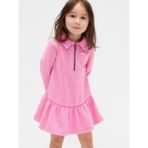 Gap Kız Bebek Mavi Yarım Fermuarlı Pullover Sweatshirt Elbise - 6 - 12 Ay