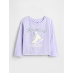 Gap Kız Bebek Mor Mix & Match Relaxed Grafik T-Shirt - 6 - 12 Ay