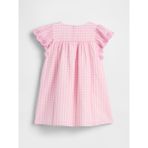 Gap Kız Bebek Pembe Eyelet Gingham Elbise - 4 Yaş