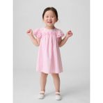 Gap Kız Bebek Pembe Eyelet Gingham Elbise - 6 - 12 Ay