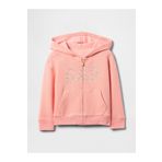 GAP Kız Bebek Pembe Gap Logo Fermuarlı Kapüşonlu Sweatshirt
