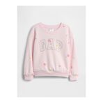 GAP Kız Bebek Pembe Logo Fransız Havlu Kumaş Sweatshirt
