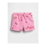 GAP Kız Bebek Pembe Logo Pull-On Fransız Havlu Kumaş Şort