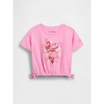 Gap Kız Bebek Pembe Organik Pamuk Bow Grafik Baskılı T-Shirt - 3 Yaş