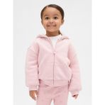 Gap Kız Bebek Pembe Sherpa Astarlı Payetli Fermuarlı Sweatshirt - 3 Yaş