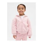 GAP Kız Bebek Pembe Sherpa Astarlı Payetli Fermuarlı Sweatshirt