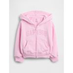 Gap Kız Bebek Pembe Vintagesoft Terry Fransız Havlu Logo Fermuarlı Sweatshirt - 5 Yaş