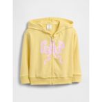 Gap Kız Bebek Sarı Relaxed Logo Fransız Havlu Kumaş Fermuarlı Sweatshirt - 3 Yaş