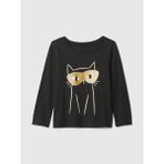 Gap Kız Bebek Siyah %100 Pamuk Gap Logo Grafikli T-Shirt - 6 - 12 Ay