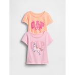 Gap Kız Bebek Turuncu Grafik Baskılı T-Shirt (2’li) - 5 Yaş