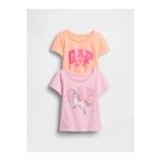 GAP Kız Bebek Turuncu Grafik Baskılı T-Shirt (2’li)