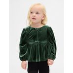 Gap Kız Bebek Yeşil Kadife Fiyonk T-Shirt - 18 - 24 Ay