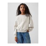GAP Kız Çocuk Açık Gri VintageSoft Arch Logo Sweatshirt