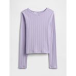 Gap Kız Çocuk Açık Lila Fitilli Pointelle T-Shirt - XS