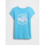 Gap Kız Çocuk Açık Mavi Grafik Baskılı T-Shirt - XS