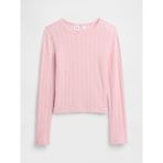 Gap Kız Çocuk Açık Pembe Fitilli Pointelle T-Shirt