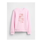 GAP Kız Çocuk Açık Pembe Grafik Logo Baskılı Sweatshirt