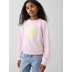 Gap Kız Çocuk Açık Pembe Oversized Wedge Flippy-Sequin Grafik Baskılı Sweatshirt - XL