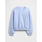 Gap Kız Çocuk Bebe Mavisi Oversized Bisiklet Yaka Sweatshirt