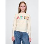 Gap Kız Çocuk Bej Grafik Uzun Kollu T-Shirt - XS