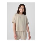 GAP Kız Çocuk Bej Mini Gap Logo Raglan Sweatshirt