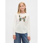 Gap Kız Çocuk Beyaz Flippy-Sequin Grafik T-Shirt - XL